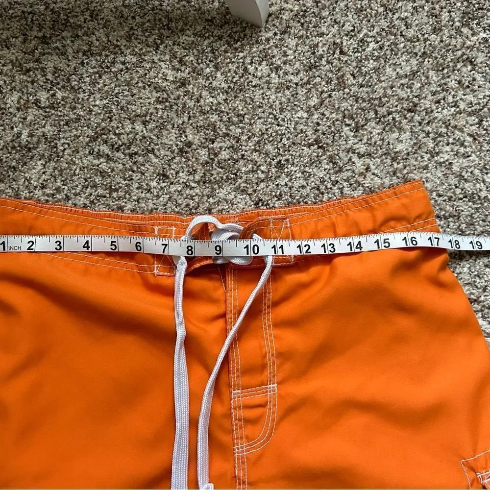 Ocean Pacific Men’s Orange Swim Trunks Size Large Lined Tie Waist